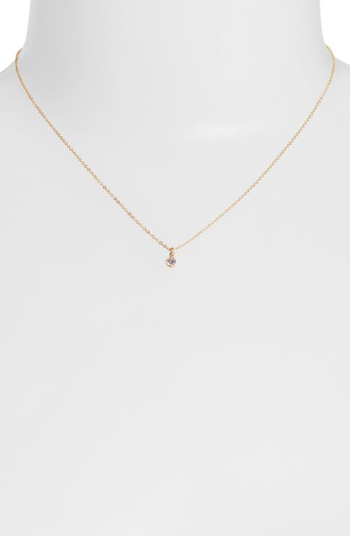 Set & Stones Birthstone Charm Pendant Necklace In Gold/june