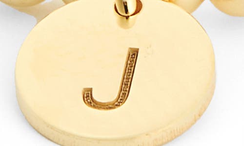 Meshmerise Initial Charm Ball Stretch Bracelet In Yellow-j