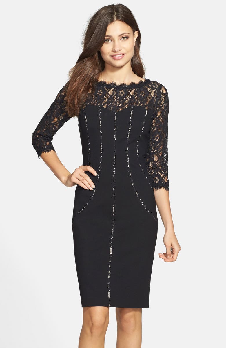 Nue by Shani Lace & Ponte Sheath Dress | Nordstrom