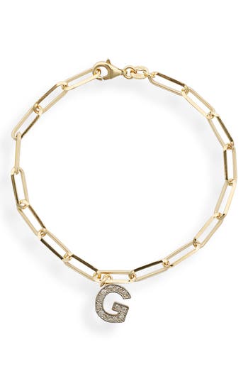 Meshmerise Diamond Initial Charm Bracelet In Yellow-g
