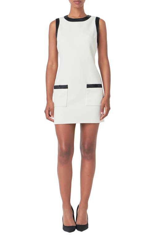 Endless Rose Contrast Satin Trim Minidress In Ivory
