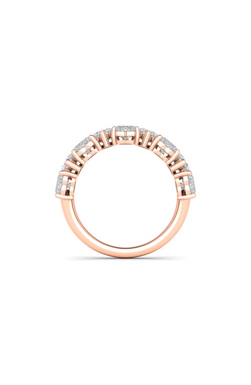 Hautecarat Alternating Hearts Lab Created Diamond Half Eternity Ring In Rose Gold