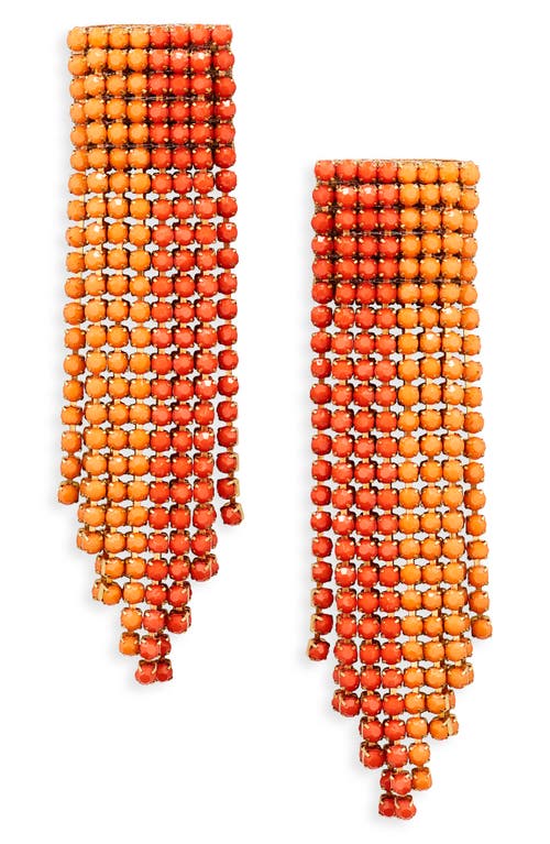 Deepa Gurnani Rayla Beaded Chandelier Earrings In Orange