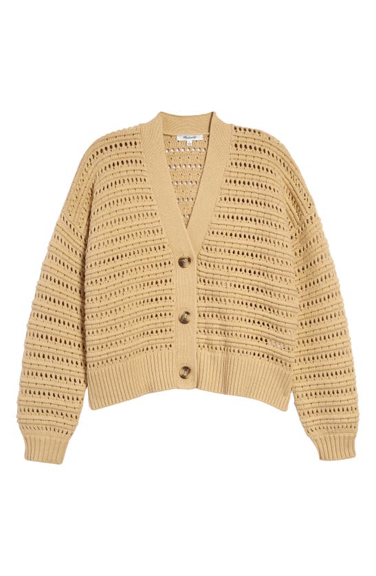 Madewell Cameron Ribbed Crop Cardigan In Desert Dune