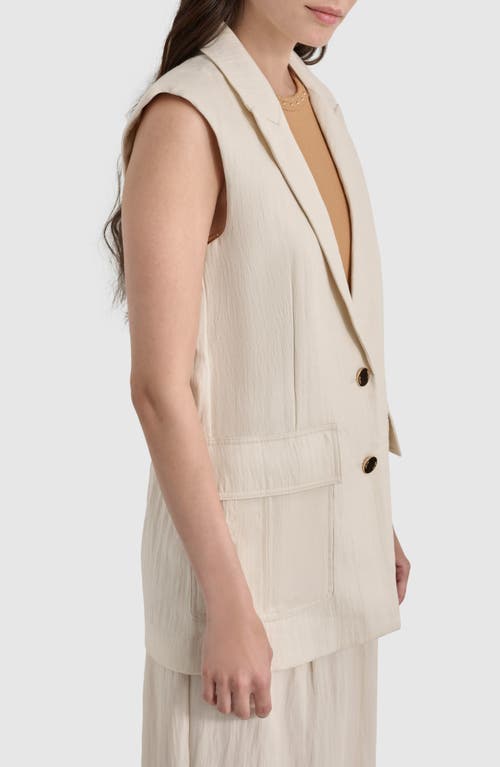 Shop Dkny Longline Vest In Parchment