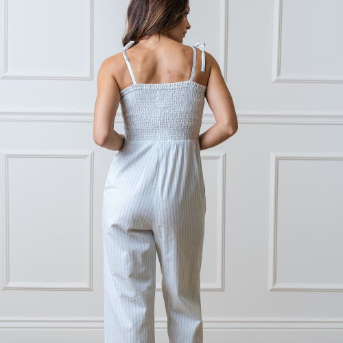 HOPE & HENRY ORGANIC SMOCKED BUTTON FRONT JUMPSUIT 