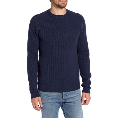 Schott Nyc Ribbed Wool Blend Sweater, Blue