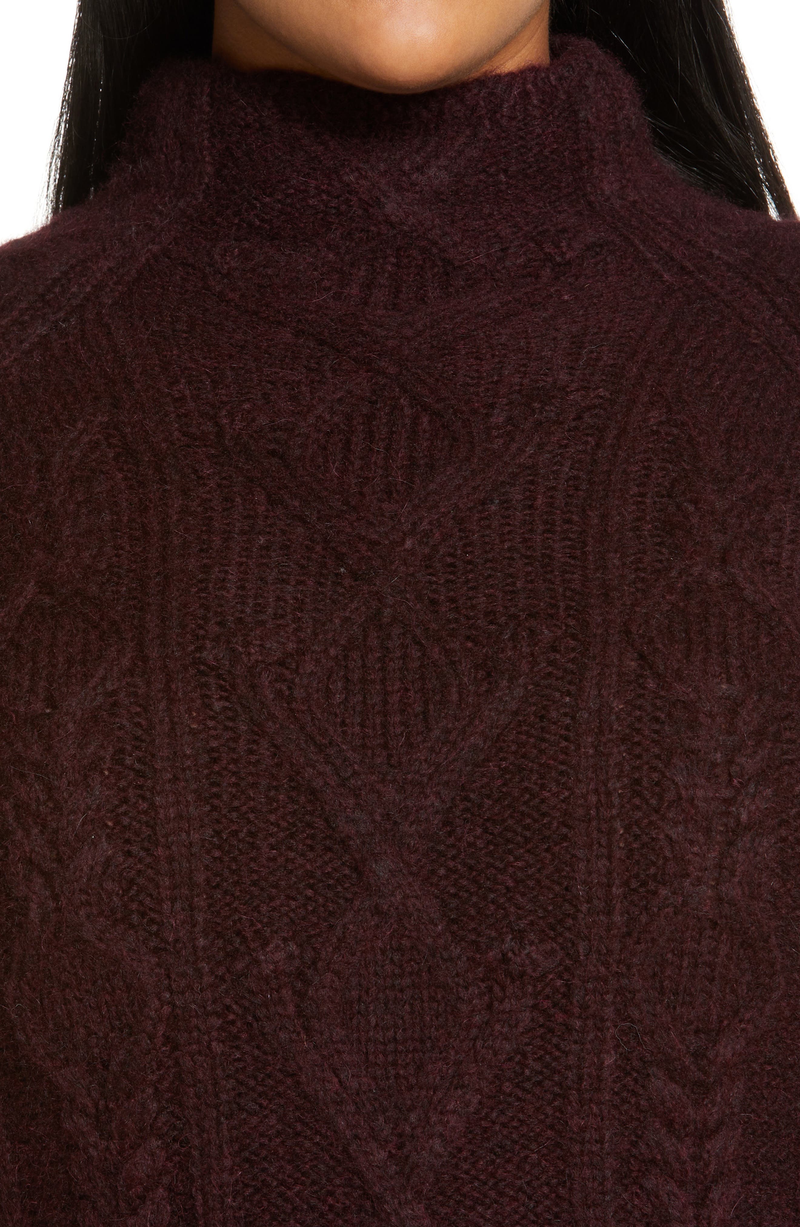 cable mock neck merino wool blend sweater vince