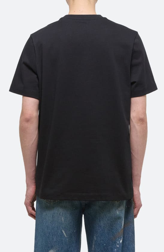 Shop Helmut Lang Tonal Embroidered Logo T-shirt In Black