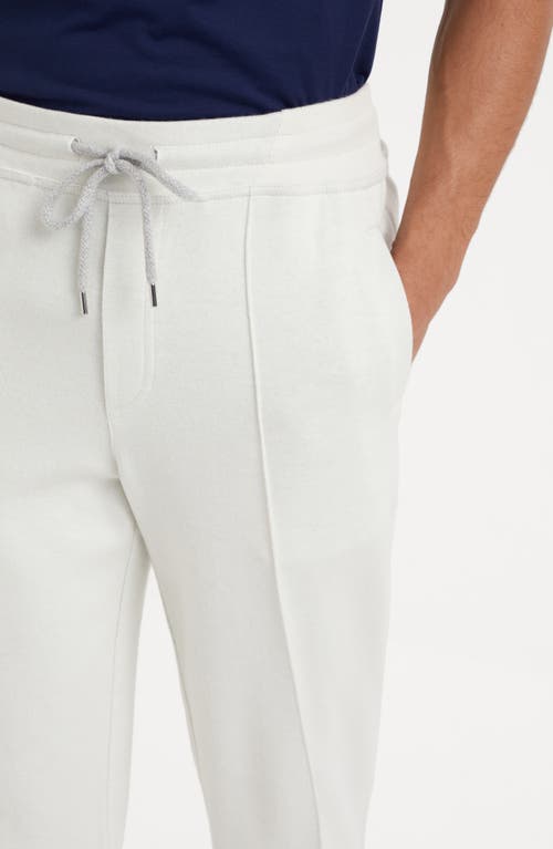 Shop Brunello Cucinelli Double Cloth Trousers In Off-white