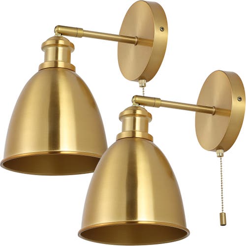 Shop Jonathan Y Hudson 1-light Farmhouse Bohemian Iron Led Sconce In Brass Gold