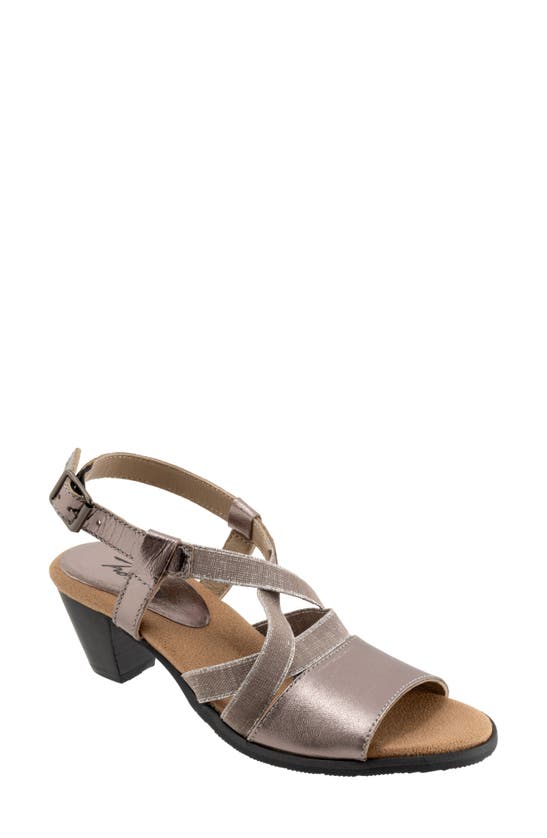 Shop Trotters Meadow Ankle Strap Sandal In Pewter