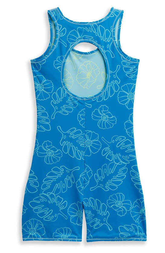Shop Tomboyx 6-inch Reversible One-piece Rashguard Swimsuit In Keep Palm