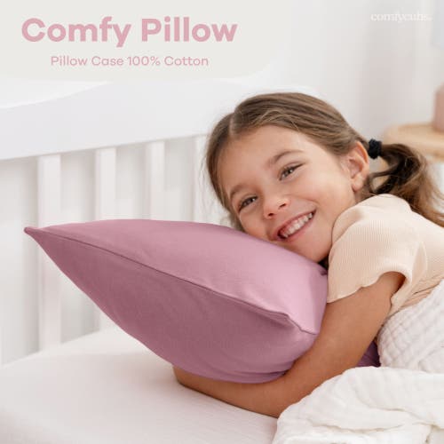Comfy Cubs Toddler Pillow With Soft Cotton Pillowcase In Mauve
