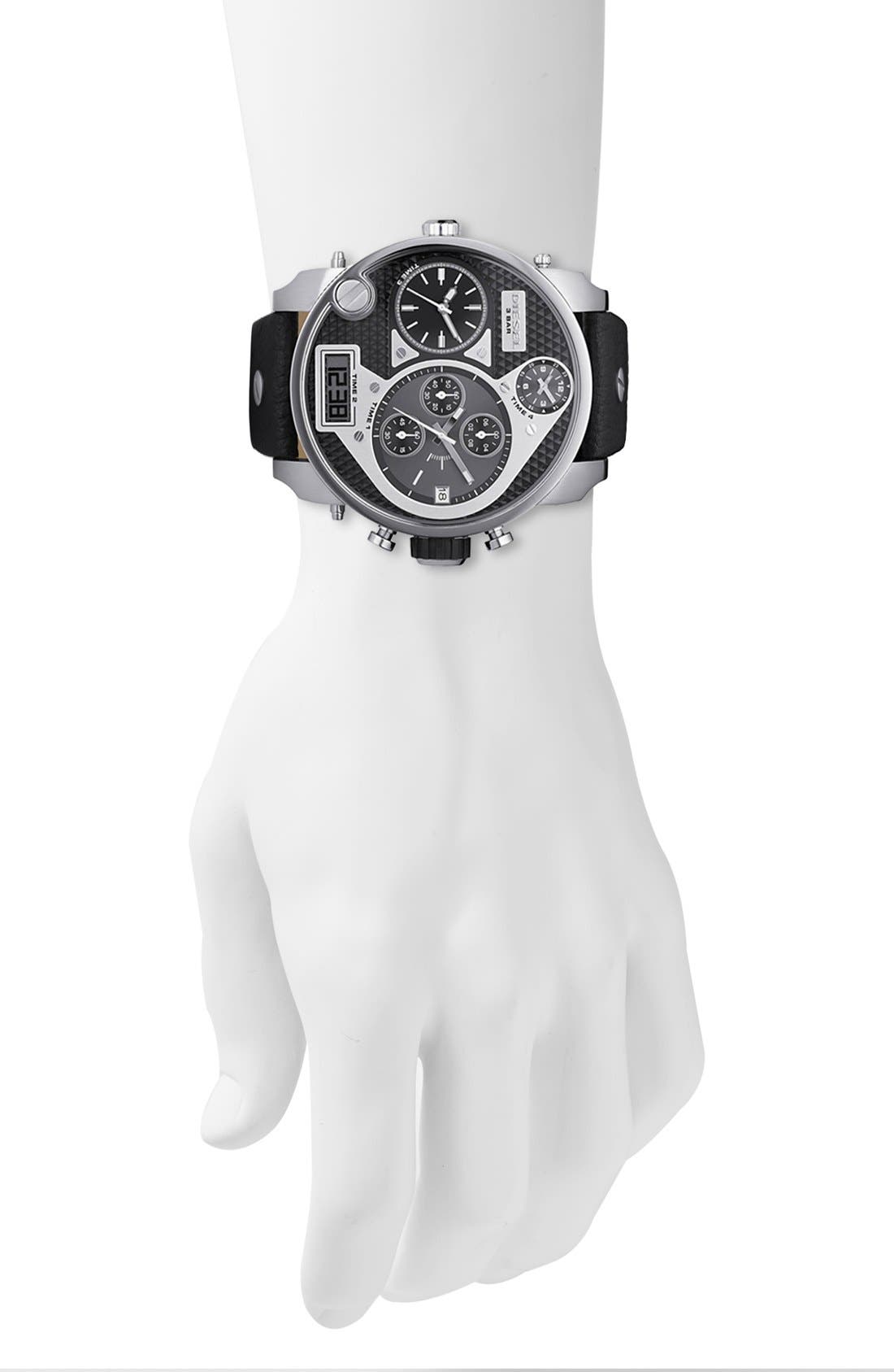 DIESEL<SUP>®</SUP>,
                                        'Mr. Daddy' Leather Strap Watch, 58mm,
                                        Alternate thumbnail 5, color,
                                        001