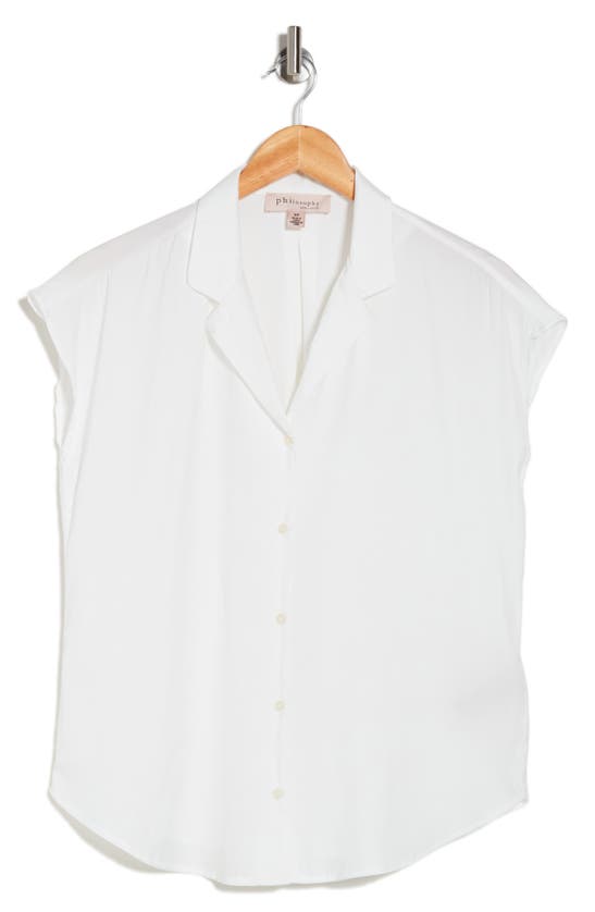 Shop Philosophy By Rpublic Clothing Cap Sleeve Camp Shirt In White