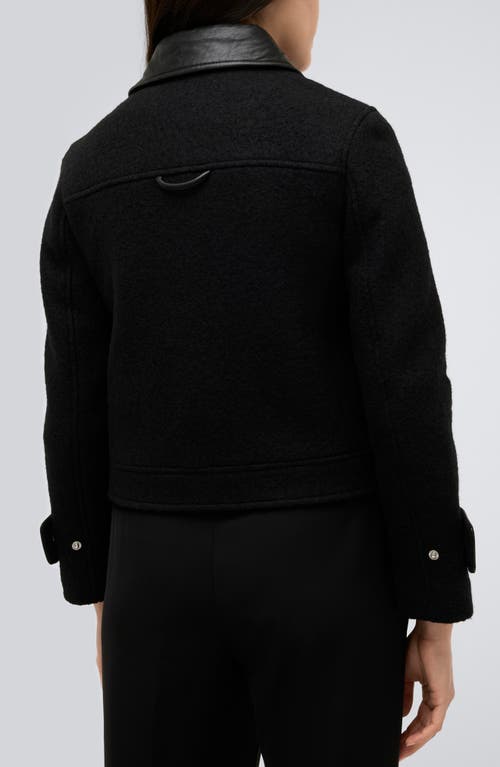 Kenneth Cole Wool Blend Crop Jacket In Black