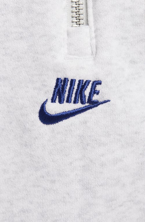 Shop Nike Sportswear Fleece Half Zip Crop Pullover In Birch Heather/sail