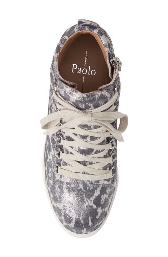 Linea Paolo Fenton Wedge Sneaker In Silver Suede
