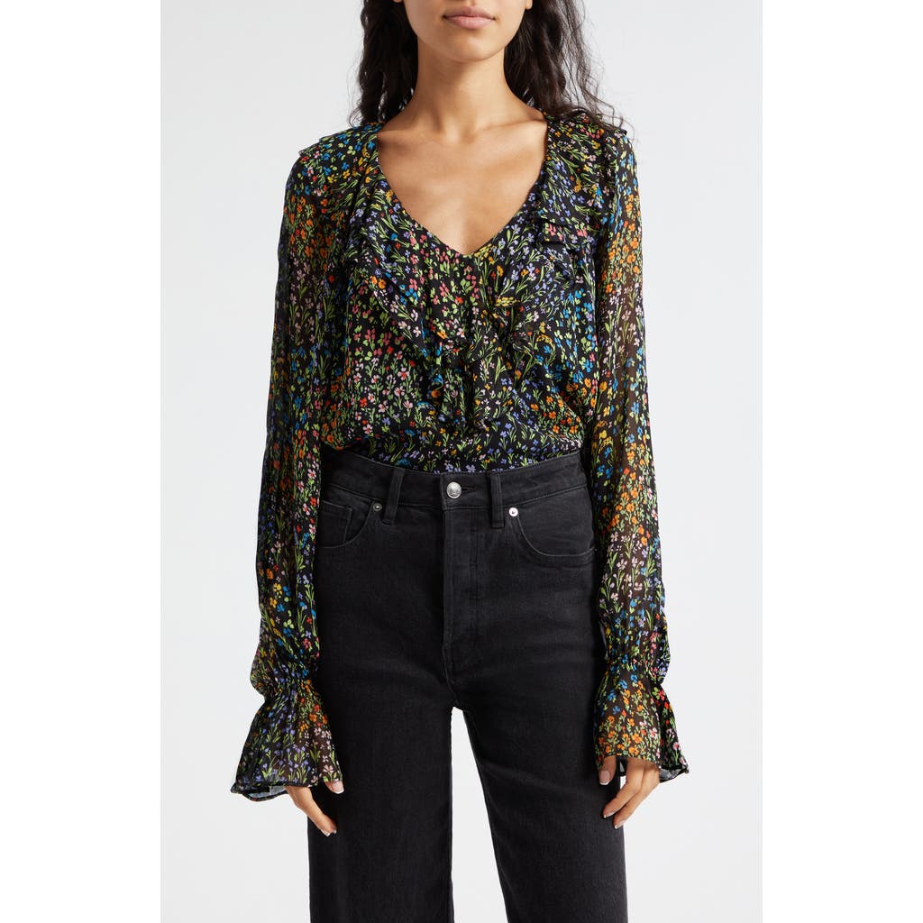 RAMY BROOK RAMY BROOK KENDRA FLORAL PRINT RUFFLE TOP