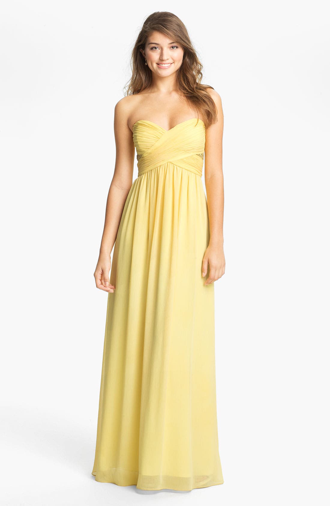 Max & Cleo Strapless Chiffon Gown Nordstrom