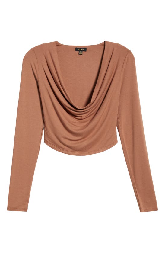 Shop Afrm Alysa Cowl Neck Top In Raw Umber