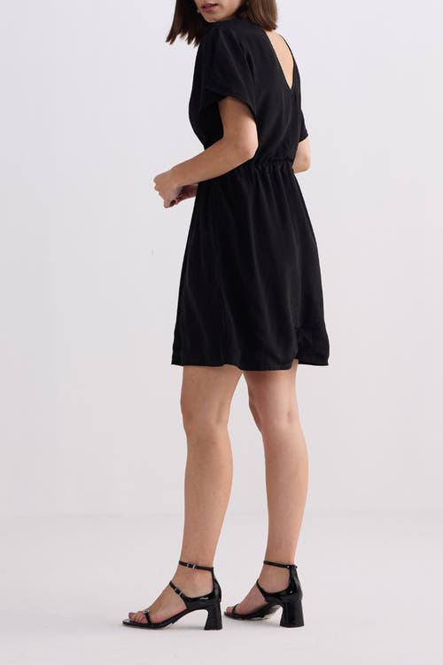 Shop Reistor Short Gathered Dress In Black