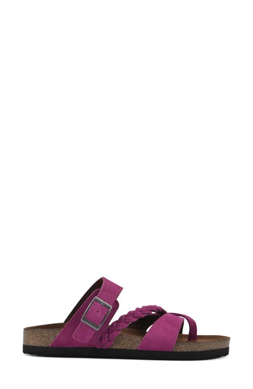 White Mountain Footwear Hazy Leather Footbed Sandal In Purple Rain/suede
