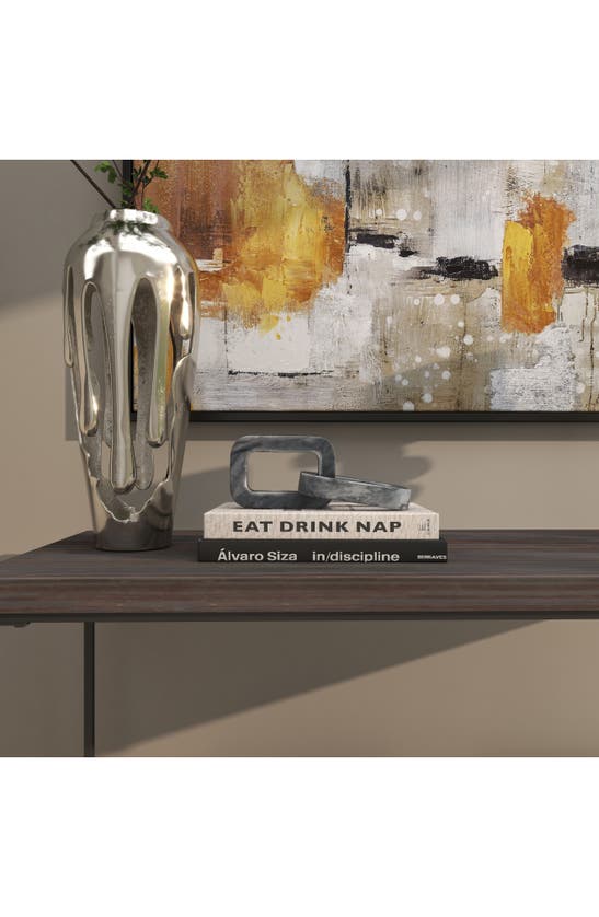 Vivian Lune Home Marble Chain Sculpture In Grey