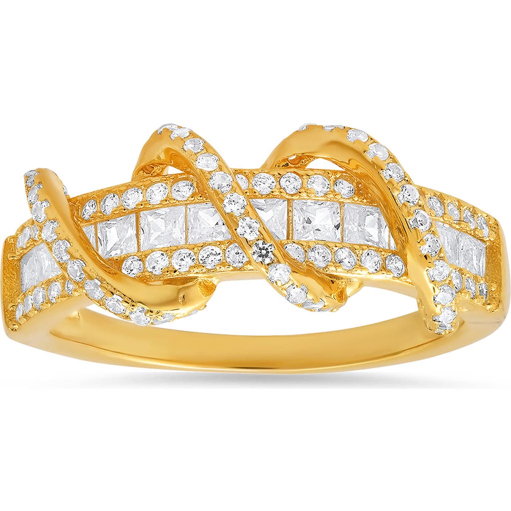 Queen Jewels Twisted Cubic Zirconia Band Ring In Gold
