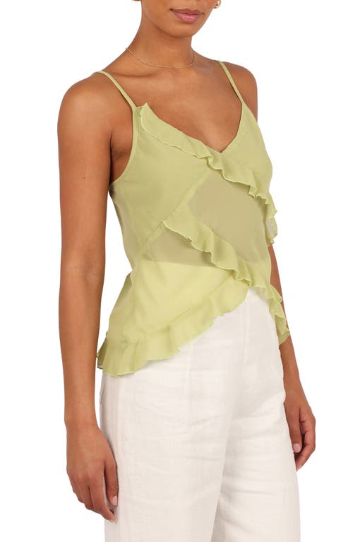 Petal And Pup Petal & Pup Gabrielle Ruffle Semisheer Camisole In Green