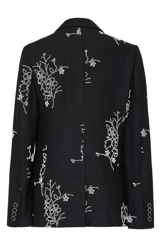 Shop Milly Alexa Beaded Embroidered Blazer In Black