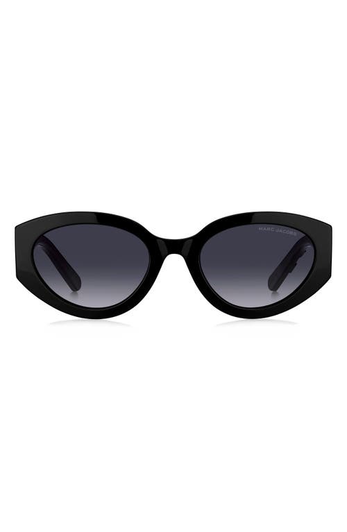 Shop Marc Jacobs 54mm Round Sunglasses In Black Grey/grey Shaded