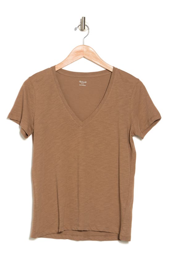 Madewell V-neck Short Sleeve T-shirt In Weathered Walnut