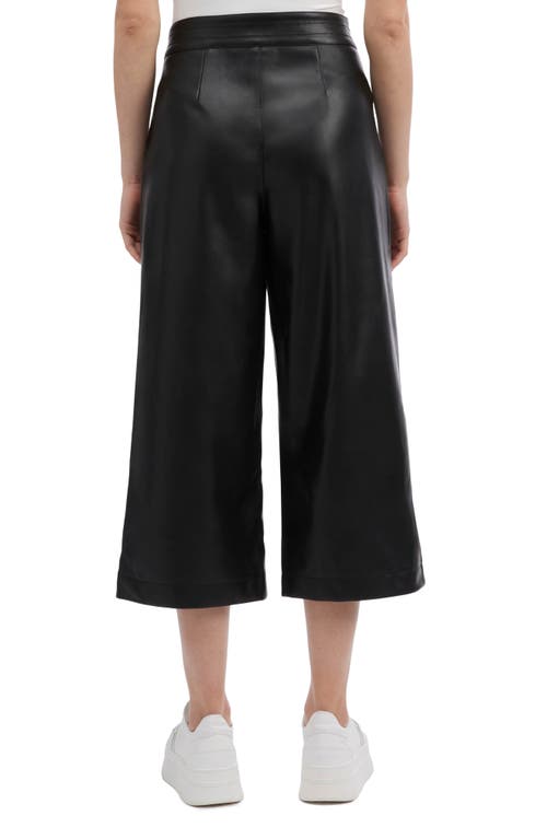 Nvlt Faux Leather Culotte Pants In Black