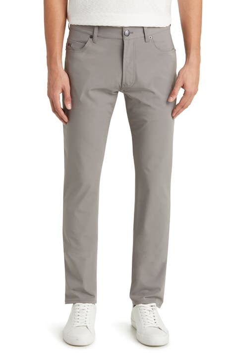 Grey 5-Pocket Pants for Men