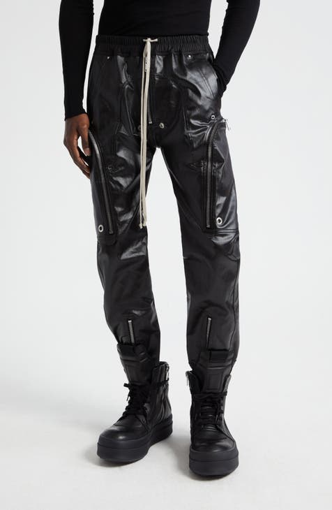 RICK OWENS Bolan coated cotton-blend twill flared pants