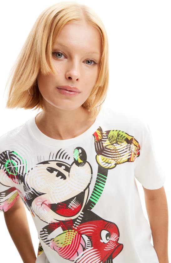 Shop Desigual M. Christian Lacroix Mickey Mouse Cotton Graphic T-shirt In White