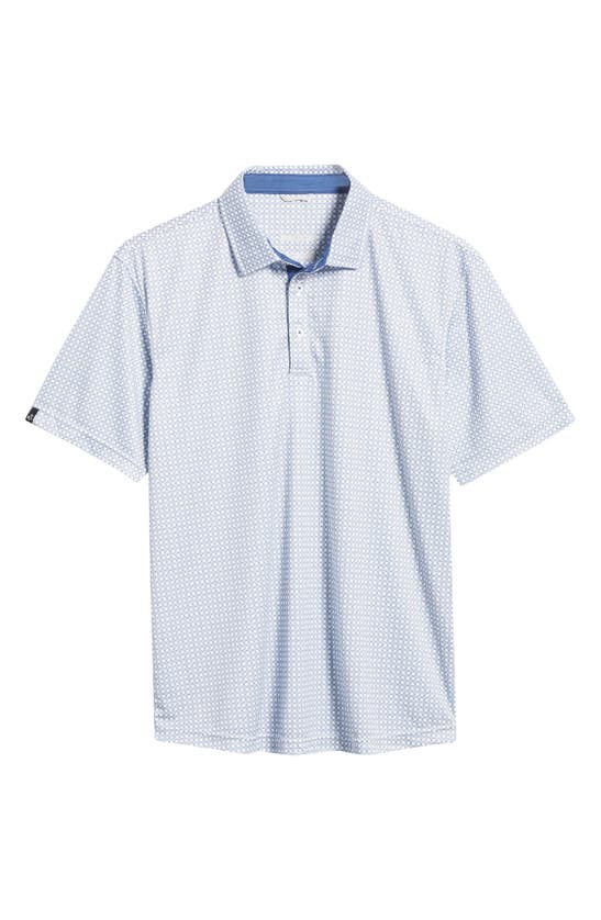 Shop Swannies Tanner Diamond Print Golf Polo In Navy