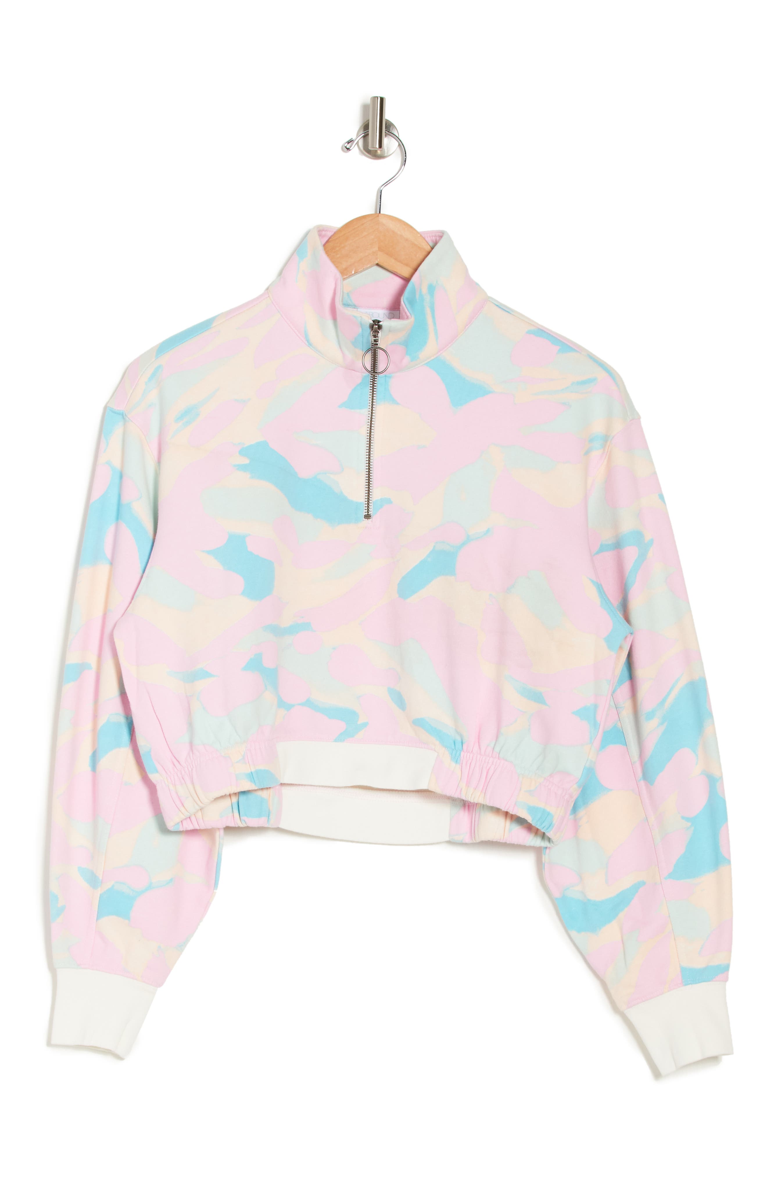 Abound Balloon Sleeve Mock Neck Top In Pink- Blue Painted Camo | ModeSens