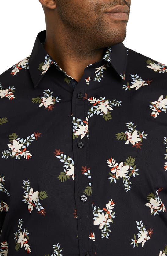 Shop Johnny Bigg Sebastian Floral Button-up Shirt In Navy