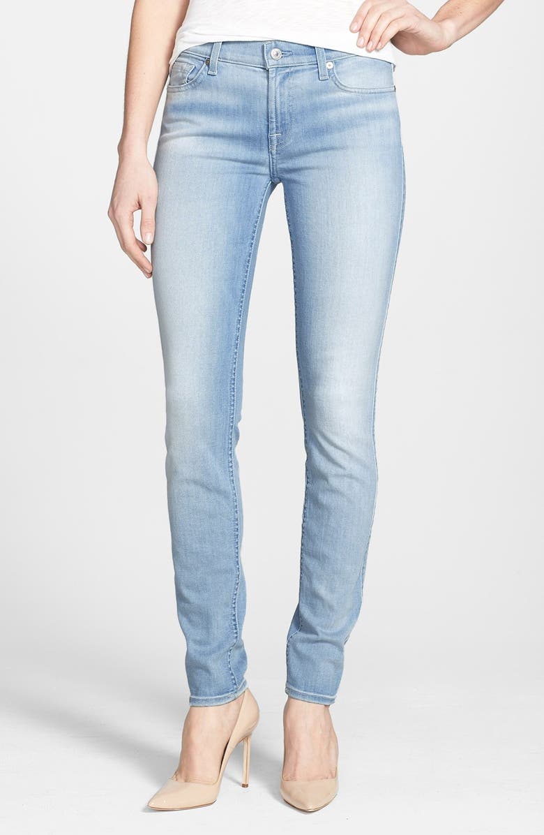 7 For All Mankind® 'The Skinny' Mid Rise Jeans (Sky Blue) | Nordstrom