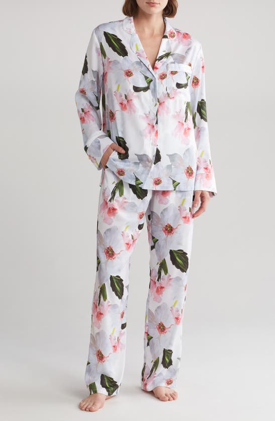 Ted Baker Piped Silky Satin Pajamas In Chatsworth Bloom