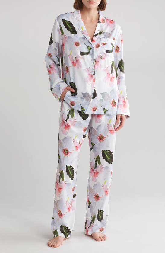 Ted Baker Piped Silky Satin Pajamas In Multi