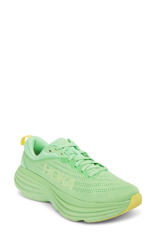 Shop Hoka Bondi 8 Running Shoe In Lime Glow/lemonade