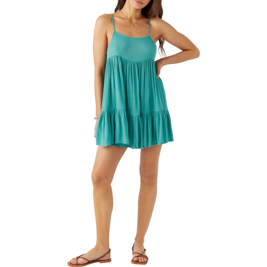 O'neill Rilee Crinkle Tiered Cover-up Dress In Blue