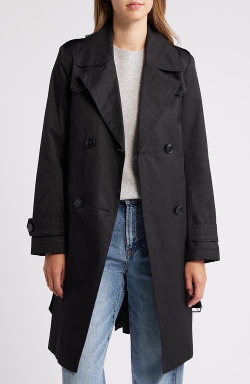 Via Spiga Water Resistant Cotton Blend Trench Coat In Black