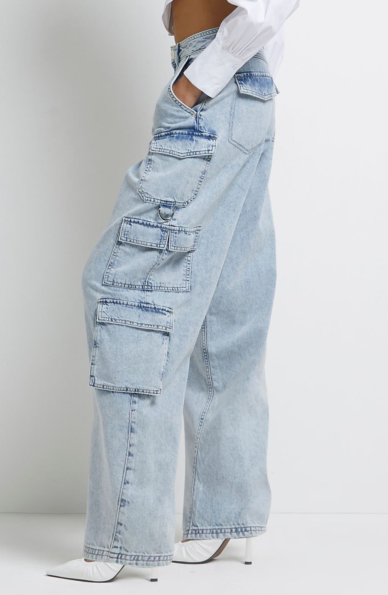 River Island Aria Cargo Dad Jeans 
