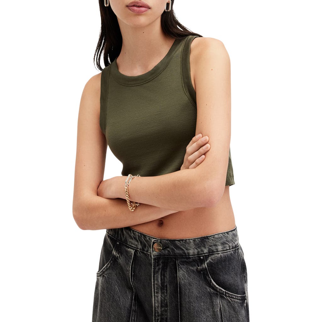 Allsaints Womens Grape Leaf Gre Rina Stretch-jersey Tank Top In Tarmac Green