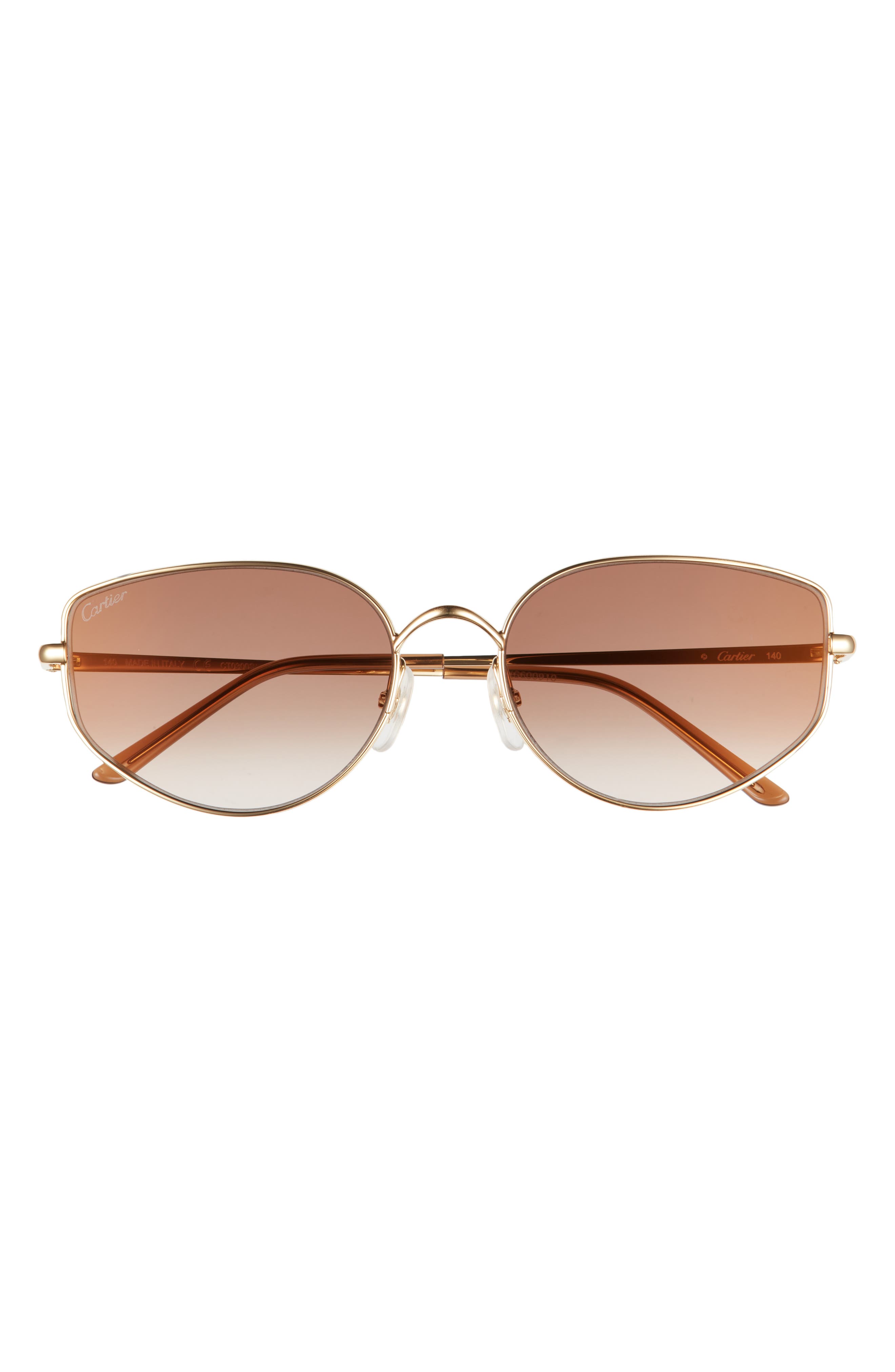 Cartier 58mm Cat Eye Sunglasses in Gold/Brown at Nordstrom